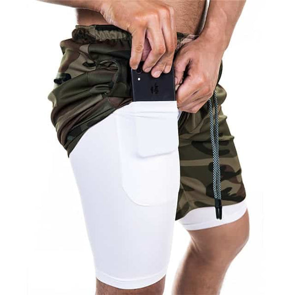 Men's Shorts with Towel Rack and Phone Pocket