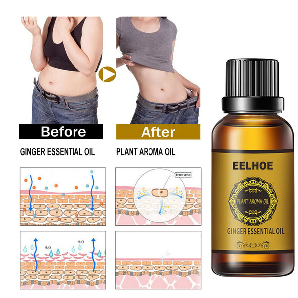 Belly Drainage Ginger Oil Natural Therapy Lymphatic Essential Massage Oil USA