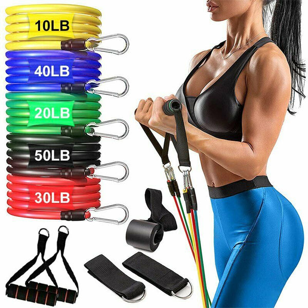 CrossFit Resistance Bands - 11Pcs/Set Up to 150lbs - At Home or On the Go Fitness!