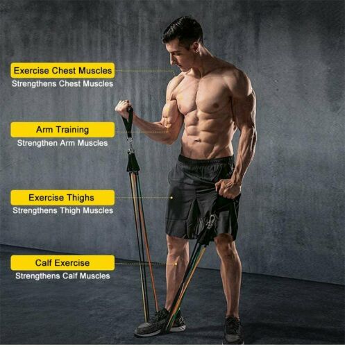 CrossFit Resistance Bands - 11Pcs/Set Up to 150lbs - At Home or On the Go Fitness!
