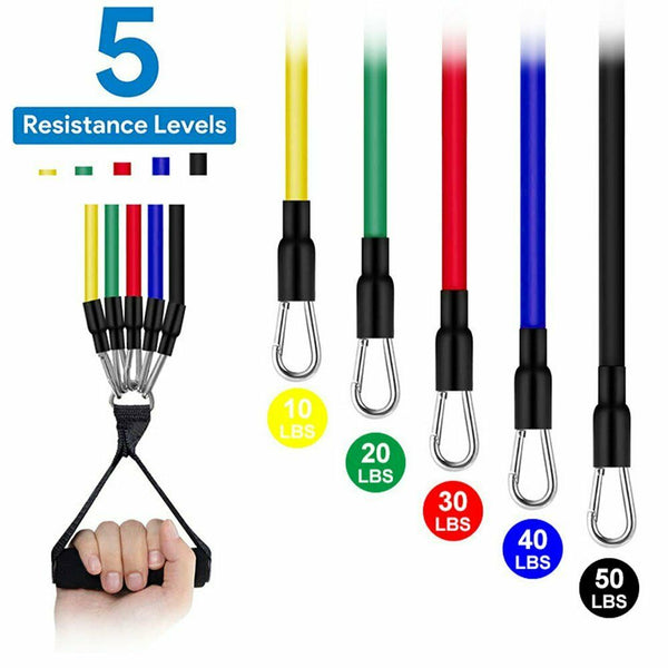 CrossFit Resistance Bands - 11Pcs/Set Up to 150lbs - At Home or On the Go Fitness!