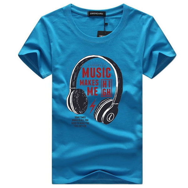 Fashion Men's Round Neck Letter Print Short Sleeve T-Shirt