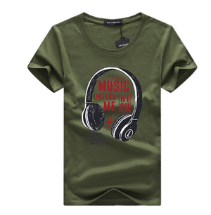 Fashion Men's Round Neck Letter Print Short Sleeve T-Shirt