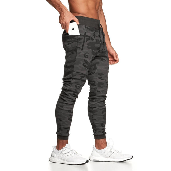 Men's Camouflage Joggers with Towel Rack and Phone Pocket